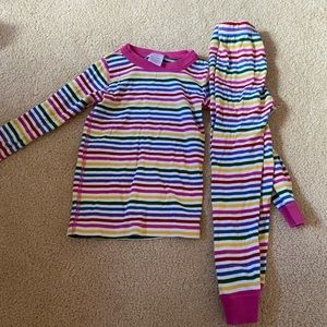 Hanna Andersson Pink Rainbow Striped Pajamas Size 5 (110)